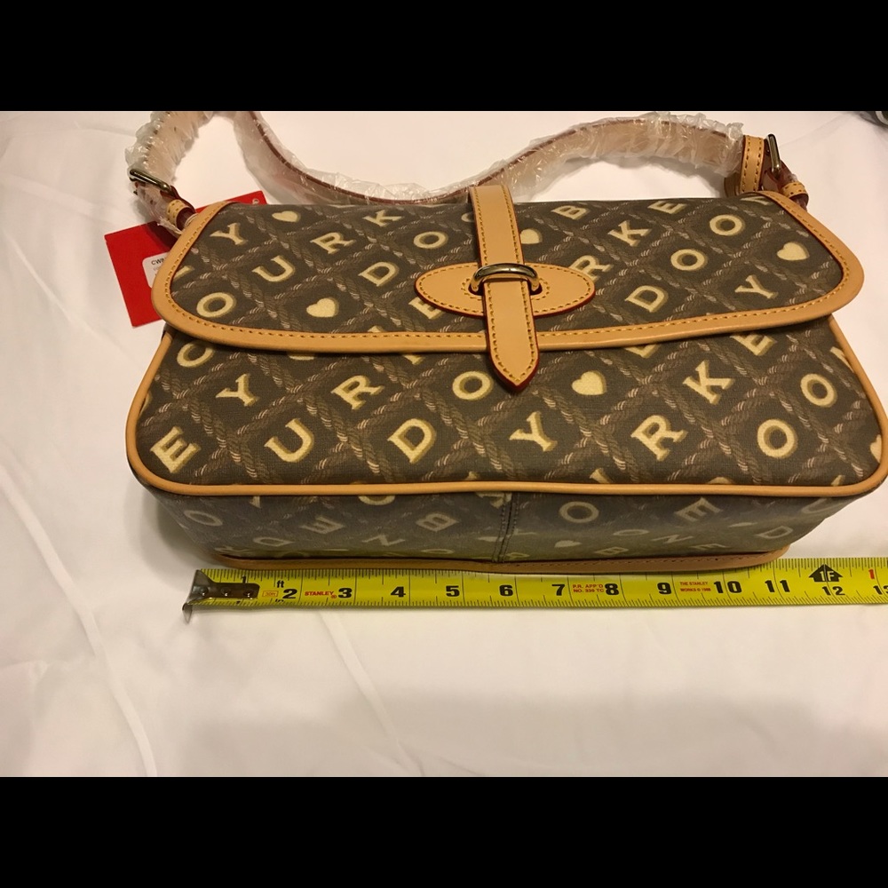 Dooney and Bourke Crossword Pattern Brown/Coffee Handbag Purse Large F… - Picture 5 of 11